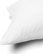 EDOW Throw Pillow Inserts, Set of 2 Lightweight Down Alternative Polyester Pillow, Couch Cushion, Sham Stuffer, Machine Washable. (White, 18x18)
