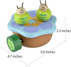 Wooden Music Box Mechanism - Rock n Roll Dancing Bug on Flower Playing Minuet No.3 for Kids (Caterpillar)