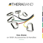 THERABAND Resistance Tubing with Soft Handles, Yellow, Light Level, 48" Latex Stretch Resistance Bands for Exercise, Professional Workout Bands for Upper & Lower Body, Color-Coded Levels