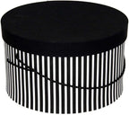 Sarah's Hat Boxes Classic Black/White Stripe Hat Box – 11" x 5.5" (Dia. x Ht.) Handmade in USA – Odorless Non-Toxic Adhesive, Cording Handle – Premium Storage for Hats & Accessories