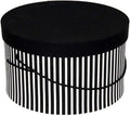 Sarah's Hat Boxes Classic Black/White Stripe Hat Box – 14.75" x 7.5" (Dia. x Ht.) Handmade in USA – Odorless Non-Toxic Adhesive, Cording Handle – Premium Storage for Hats & Accessories
