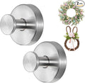 Silver Wreath Hangers for Front Door, Large Suction Cup Wreath Hooks for Halloween Fall Christmas Decorations, Removable and Reusable Wreath Holders for Welcome Sign Window Glass Indoor Outdoor