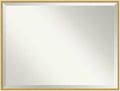 Amanti Art White Wall Mirror 31x41 Paige White Gold Rectangle Bathroom Mirror for Wall Decor Living Room, X-Large Modern Wood Frame, Hangs Horizonally and Vertically, Bathroom Decor, Beveled Edge