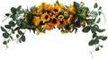 H&S BRIDAL Wedding Arch Flowers, 30 Inch Rustic Artificial Floral Swag for Door Lintel, Green Leaves Rose Peony Sunflowers Table Centerpieces Home Decoration