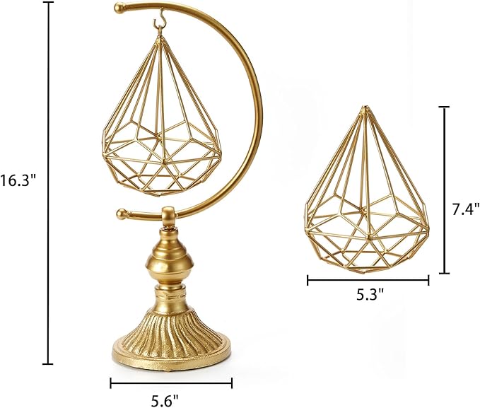 HLQMFHT 5.6" W x 16.3" H Metal Geometric Abstract Sculpture on Cast Iron Base,Metal Geometric Sculpture Decor Sphere, Tabletop,Living Room,Study,Bedroom,Home Decor