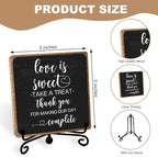 Funny Wedding Decor, Love Is Sweet Enjoy A Treat Sign Plaque, Lovely Gifts for Women Men Wedding Party Table Accessories Decorations, Bridal Shower Dessert Desk Sign
