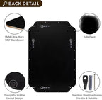 ANDY STAR Bathroom Vanity Mirror, 24x36 Inch Matte Black Mirror, Modern Rectangle Mirrors for Bathroom, Asymmetrical Wall Mirror with Scalloped Round Corner