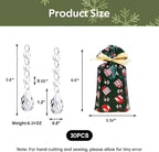 Christmas Ornaments Crystal Tree Decorations, 30Pcs Acrylic Clear Hanging Crystals for Centerpieces Teardrop Chandelier Garland Beads for Xmas Wedding Party Home Decor