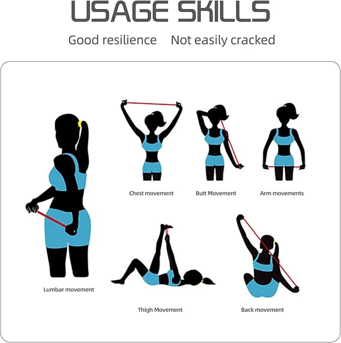 Resistance Bands for Working Out, Adjustable 7-Ring with Handles, Exercise Stretch Bands for Women&Men Fitness,Pilates,Yoga and Physical Therapy