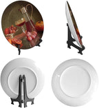 Decorative Plate Holder, 8 Inch, Blood Orange Grape Pomegranate Cider Round Display Plate, Hanging Decorative Plate with Display Stand, for Home Kitchen Bedroom Decorative Ornaments