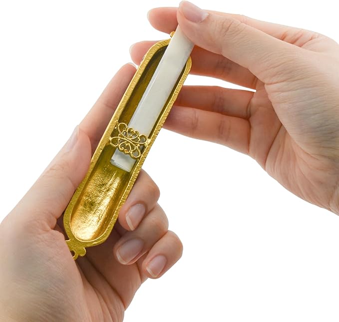 Mezuzah with Scroll for Door, Enamel&Zinc Alloy Blessing Mezuzah Case for Door, Colored Painted Mezuzha Scroll Kosher for Jewish Gifts/Jewish Decor, Christmas (Blue, 5 * 0.86 in)