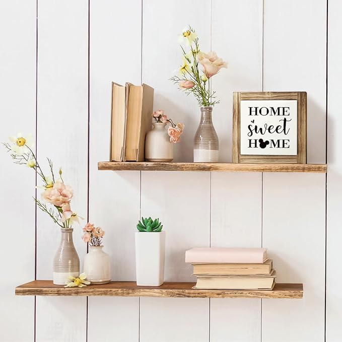 Home Sweet Home Sign, Warm Decoration for Front Door Porch, Kitchen Decor, Living Rom Decors, Decorative Wooden Box Sign, Farmhouse Desk Decor, Housewarming Gift, 5.9×5.9 inches