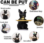 French Bulldog Gifts Statue Tray Organizer for Keys, Candy, Jewelry, Earrings, Entrance Piggy Bank - Modern Decor Resin French Bulldog Decor Entryway Table, Coffee Table, Office Desk, Home Decor