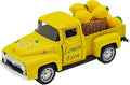 Lemon Decor - 4.9″Farmhouse Vintage Metal Truck with Mini Fake Lemons for Home Kitchen Table, Shelf, Party Decorations and Lemonade Stand Decor Summer Tiered Tray Decoration