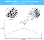 Hangers 20 Pack Coat Wire Hangers Heavy Duty Stainless Steel Clothes Hanger with Non Slip Grooves, 16.5 Inch Ultra Thin Metal Hangers Space Saving Clothing Hanger Silver