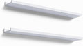 Boswillon 36 Inches Long Floating Shelves Wall Mounted,2 Set Modern White Shelf for Bedroom,Nursery Book with Lip,Picture Ledge Decor Living Room Bathroom Kitchen-White,35.4 In