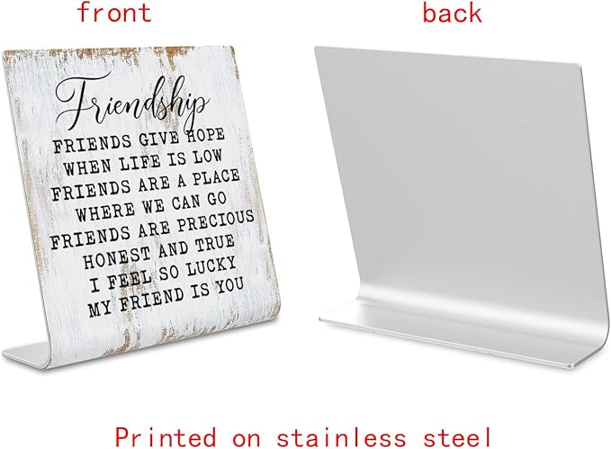 Friendship Signs for Women Friends, Friend Birthday Gift Ideas Office Gifts for Friends Sisters Coworkers Decorations On Shelf Table Desk for Living Room Bedroom Home Office dksg11