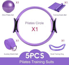 Women's Essential Pilates Set, Including 5 Accessories, Pilates Ring Boot Strap, Women's Yoga Set, and gluteal Yoga Ball Boot Strap