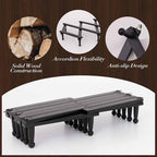 Wall Rack with 20 Hooks, Wooden Wall Expandable Coat Rack for Coat, Hats, Baseball Caps, Coffee Mug, Jewelry(Black)