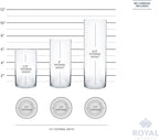 Royal Imports Glass Cylinder Vases for Centerpieces – Set of 3 Clear Hurricane Vases for Wedding, Table Decor, Floating Candles, Flowers, Candle Holders, Extra Tall Clear Vase Set, 6" / 8” / 11”