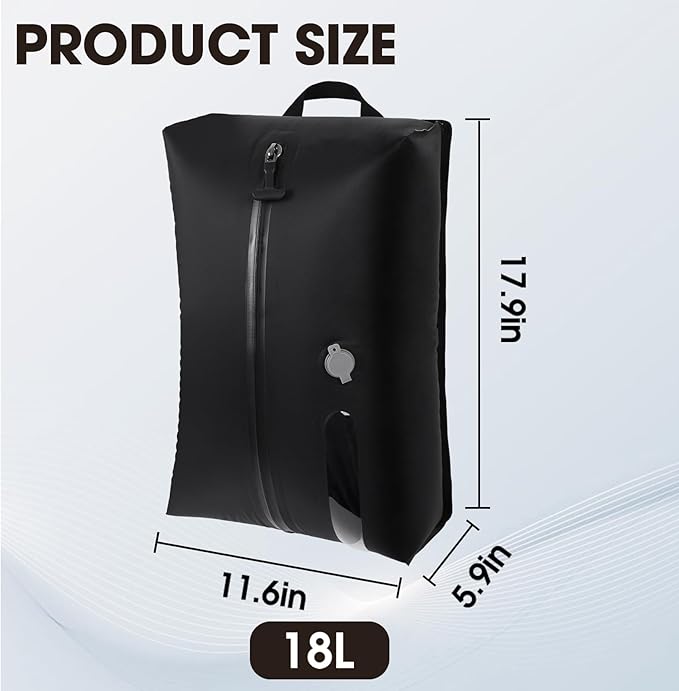 Airless Vacuum Travel Bags with Wireless Pump, Reusable Waterproof Durable Tear-Resistant Luggage Compression Bags (1bag+1pump Set), Suitable for Luggage and Suitcase