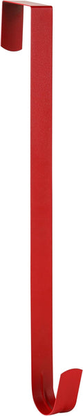 Wreath Hanger for Front Door, Slim Over The Door Hook, Easy to Use and Reusable Holiday Wreath Holder for Christmas, Thanksgiving, Halloween and Daily Décor (15" Red, 1)