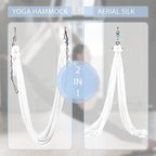 Aerial Silks Yoga Swing Set - 9/11 Yards Aerial Yoga Hammock Kit Anti-Gravity Flying for Fitness, Low/Non Stretch Nylon Tricot Fabric Hardware Included for Dance