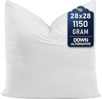 Utopia Bedding Throw Pillows (Set of 1, White) – 28 x 28 Inches Down Alternative Pillows for Bed, Sofa, and Couch - Fluffy Decorative Stuffer Pillow for Indoors & Outdoors