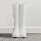Modern White Decorative Umbrella Stand Indoor,Ceramic Rain Boot Umbrella Holder/ Cane Holder for Entryway,Flower Vase for Home Decor,Decorations for Living Room,Hallway,Office