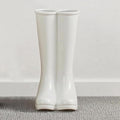 Modern White Ceramic Rain Boot Umbrella Stand Indoor,Entryway Decorative Cane Holder,Flower Vase Umbrella Holder for Living Room Hallway Office