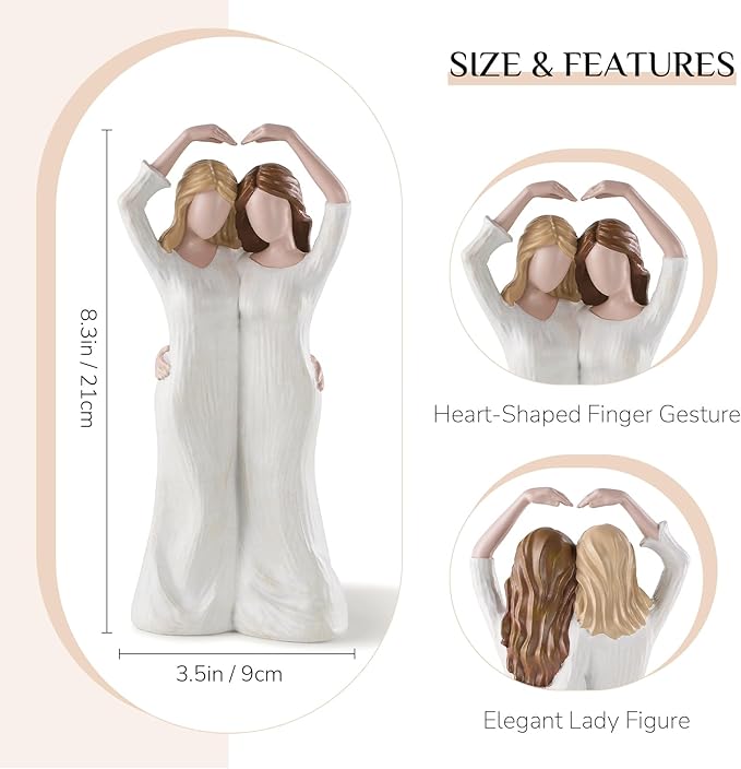 Storieme Gifts for Best Friends Women: Soul Sister Friendship Bestie Birthday Gift - Unique Present for Sisters from Sister Resin Figurines