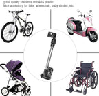 VGEBY Umbrella Mount Holder, Flexible Stainless Mount Holder Support Umbrella Frame Stand Handle for Bike, Baby Stroller, Wheelchair and Spare Parts Chair Umbrella with Clamp