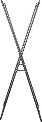 Household Essentials Valet Folding Clothes Rack, Strong Metal X-Frame, Chic Design, Great for Guest and Dressing Rooms, Portable and Easy to Use, Folds Flat, Black
