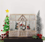 Victory Creative Christmas Illumination Cardinals Greenhouse Water Globe 8"x9" Musical Giltter Spinner Battery Operated Timer & USB Xmas Light Up Snow Globe Home Decor