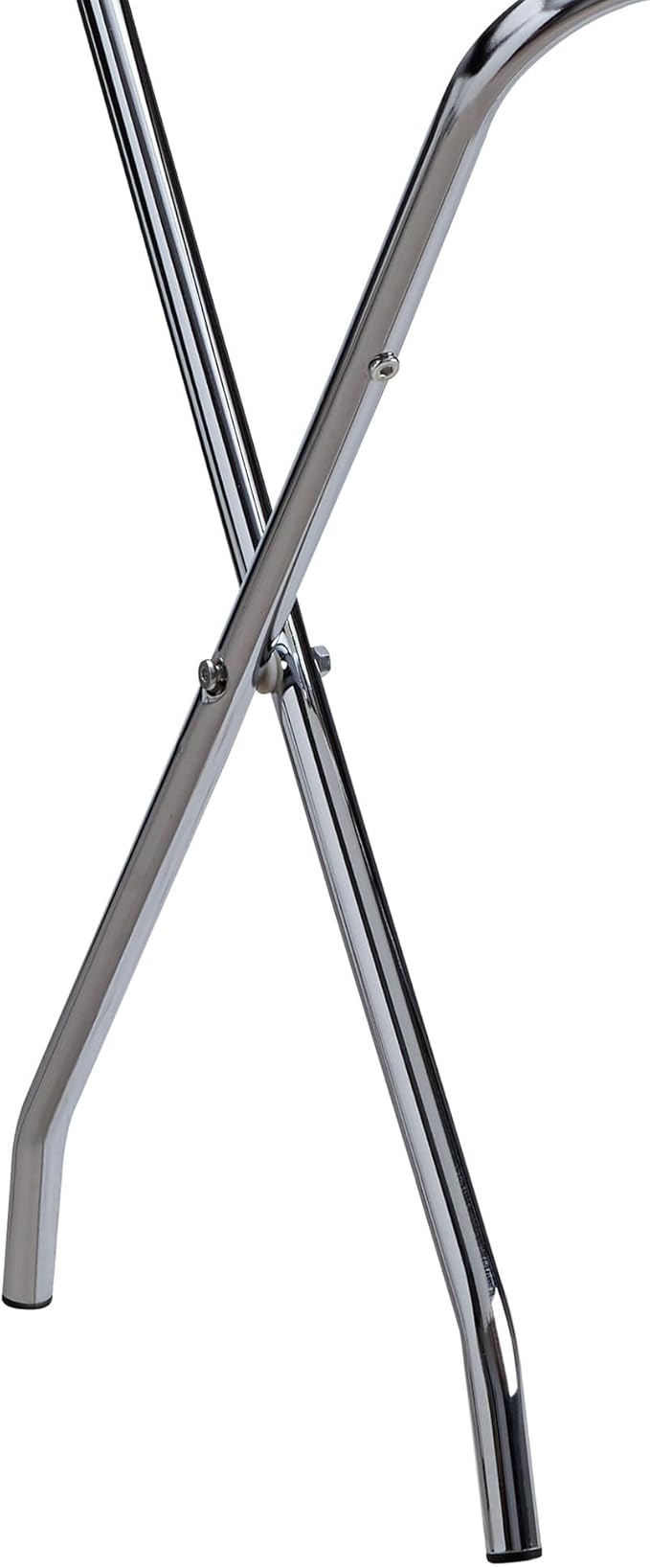 Kings Brand Furniture - Metal Foldable Luggage Rack, Suitcase Stand with Back, Perfect for Guest Room, Bedroom Hotel, Chrome/Black