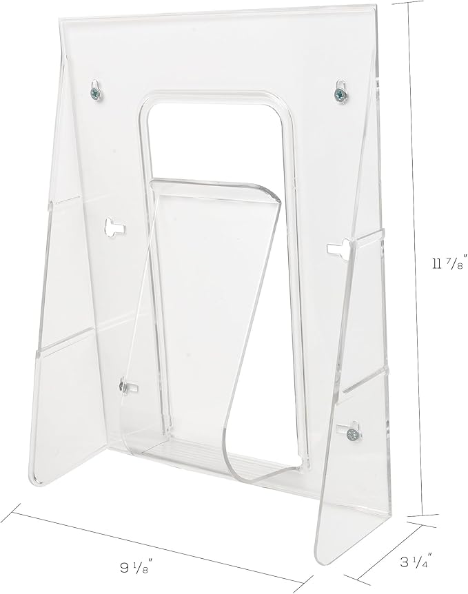 Deflecto Stand-Tall Wall Magazine Holder, Wall Mount Display, Break-Resistant Pocket, Clear, 9-1/8"W x 11-3/4"H x 2-3/4"D (55501)