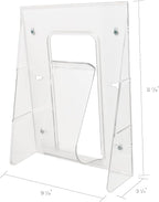 Deflecto Stand-Tall Wall Magazine Holder, Wall Mount Display, Break-Resistant Pocket, Clear, 9-1/8"W x 11-3/4"H x 2-3/4"D (55501)