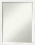 Amanti Art White Wall Mirror 26x20 Morgan White Blue Rectangle Bathroom Mirror for Wall Decor Living Room, Medium Modern Wood Frame, Hangs Horizonally and Vertically, Bathroom Decor, Beveled Edge