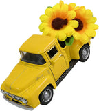 Vintage Truck with Artificial Flowers Farmhouses Tiered Tray Decors Table Centerpieces Minis Diecast Trucks Decorations Farm Pickup with Flower