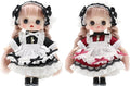 OB11 BJD Dolls, 2Pcs 12 Points Articulated Anime Action Figures with Interchangeable Heads & Removable Lolita Clothes, Cute Collectible Small Doll for Girls, Surprise Birthday Gift