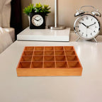 PRETYZOOM Wooden Sorting Tray Closet Drawer Divider Organizer with 20 Compartments Suitable for Socks Briefs Keys Stationery Arts Crafts Small Items - Each Grid 2.3 x 2.3 Inch