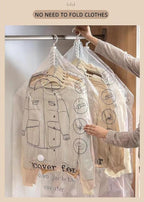 Hanging Vacuum Storage Bags 6 Pack Combo Jumbo Large Space Saver Bags, Vacuum Sealer Bags for Clost Storage Organizer, Clothes Garment Coat Dress Protector