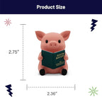 Little Readers – Cute Figurines for Bookshelves, Desks, Terrariums & Home Decor – Book-Loving Animal Statue – Pig