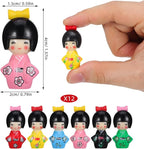 IMIKEYA 12Pcs Japanese Kimono Dolls Resin Miniature Kimono Ornament Figurines - Asian Geisha Decor for Home Table Party Favor Fairy Garden Decoration