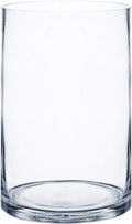 Royal Imports Flower Glass Vase Decorative Centerpiece for Home or Wedding - Cylinder Shape (5" Wide x 7" Tall, Clear)