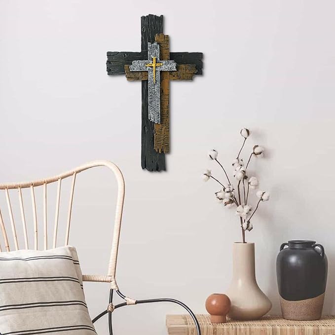 JUXINGDAZYF Wall Cross Christians Cross Spiritual Religious Cross Gifts With Hook on Hanging Wall Or Table With Blessed For Church Home Room Decoration For Christmas