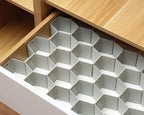 Honeycomb Separator Adjustable Drawer Organizer Divider for Underwear Belt-Scarf Socks Organizer (Grey)