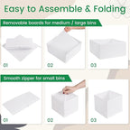 Criusia 16 Pack Underwear Drawer Organizer, Drawer Organizer Clothes, Foldable Cloth Storage Box Closet Dresser Drawer Divider Organizer for Clothes, Scarves (White)