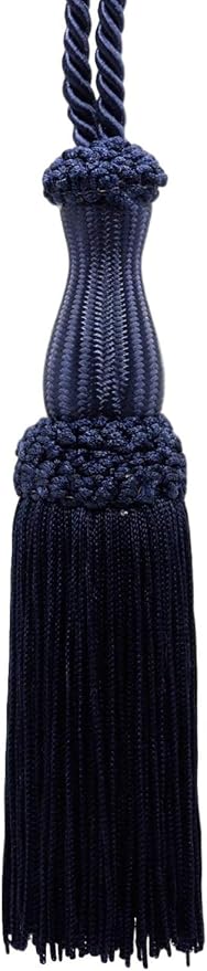 DÉCOPRO Beautiful Navy Blue Chainette Key Tassel 5 inch Tassel Length 5 Inch Loop Color: Dark Navy Blue - J3
