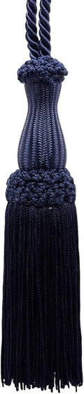 DÉCOPRO Decorative Silky 5" (12.5cm) Key Tassel 5" (12.5cm) Loop (Style# SKT) Dark Navy Blue #J3 (Dark Blue) Set of 2